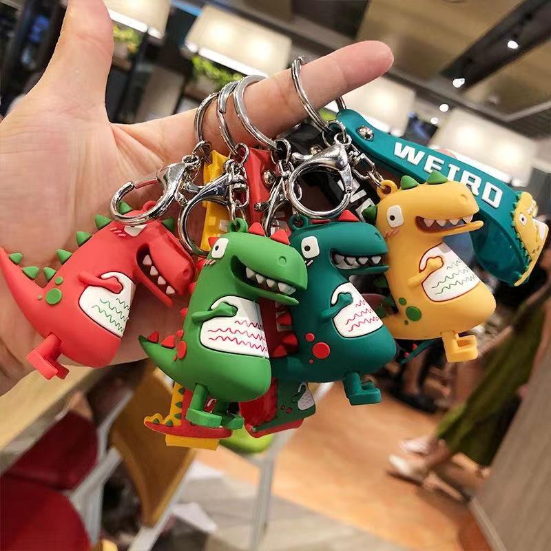 Dinosaur Cartoon Keychain Doll: Cute Phone Charm & Bag Pendant for Couples