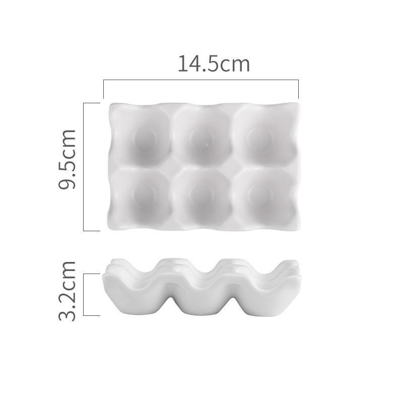 

6-сеточный керамический лоток для хранения яиц, держатель для яиц, дозатор для холодильника, бытовой ящик для хранения яиц, кухонный органайзер, контейнеры белый