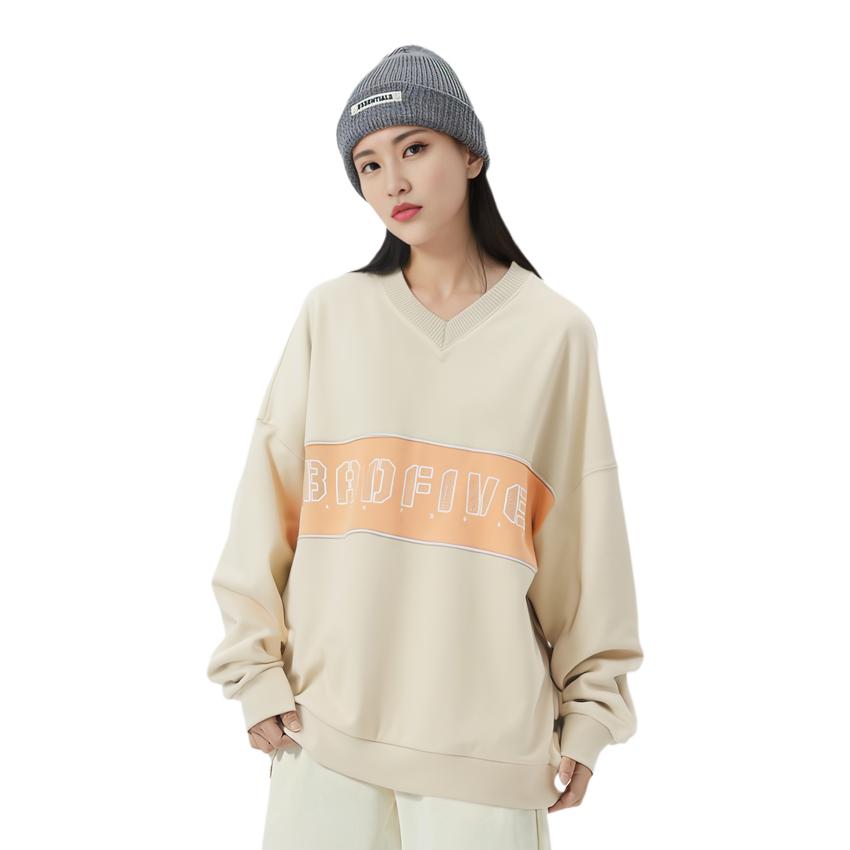 Li Ning Sweatshirts Men's Oyster Gray V neck Moderate Regular AWDQ342-2