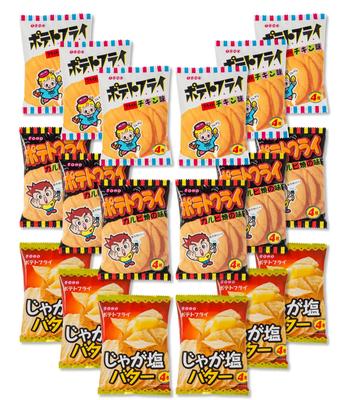 Toho Seika Kartoffelpommes 3 Sorten sortiert (gebratenes Huhn / Kalbi Grill / Kartoffelsalzbutter) Je 6 Beutel, insgesamt 18 Beutel
