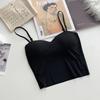 Women's Summer Ice Silk Camisole with Integrated Chest Pad and Beautiful Back Design