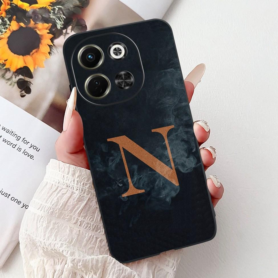 For Tecno Spark 30 5G KL8 Case Fashion Flowers Crown Luxury A-Z Letters Silicone Shockproof Cover For Techno Spark 30 5G Funda