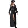 Medieval steampunk gothic coat, long trench coat for women, catwalk, stage performance clothing