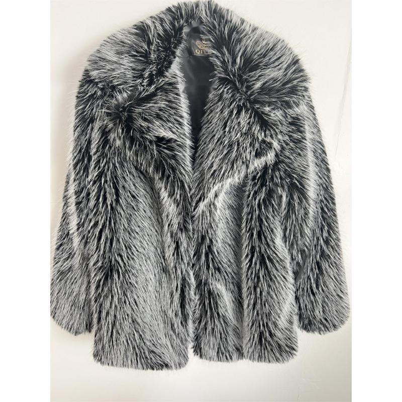 Fur Europe and The United States Popular Autumn and Winter New Fashion Imitation Fur Long Coat Suit Warm Imitation Fur Coat