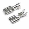 6.3mm Thickened Copper Spade Terminal, Cold Crimp Female Connector, 0.4/0.5mm Plug-in/Pull-out, 0.3mm Thickness.