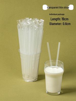 ZISIZ Individually Wrapped Disposable Plastic Straws
