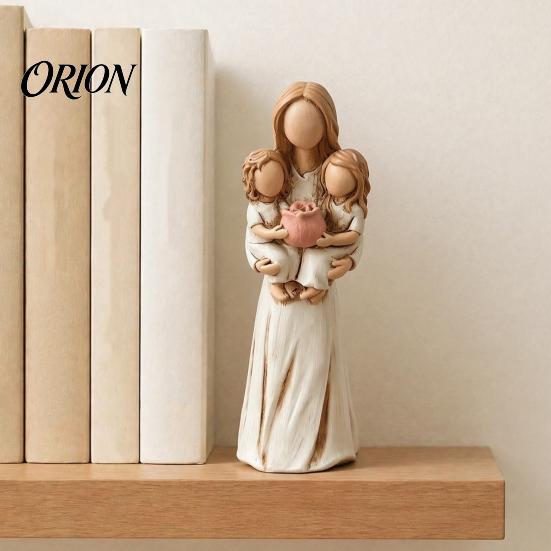 Hand Painted Tabletop Decor Mother And Daughter Hugging Ornament, Resin Hand-painted Statue, Modern Aesthetic Ornament Faceless Figurine for Mother's