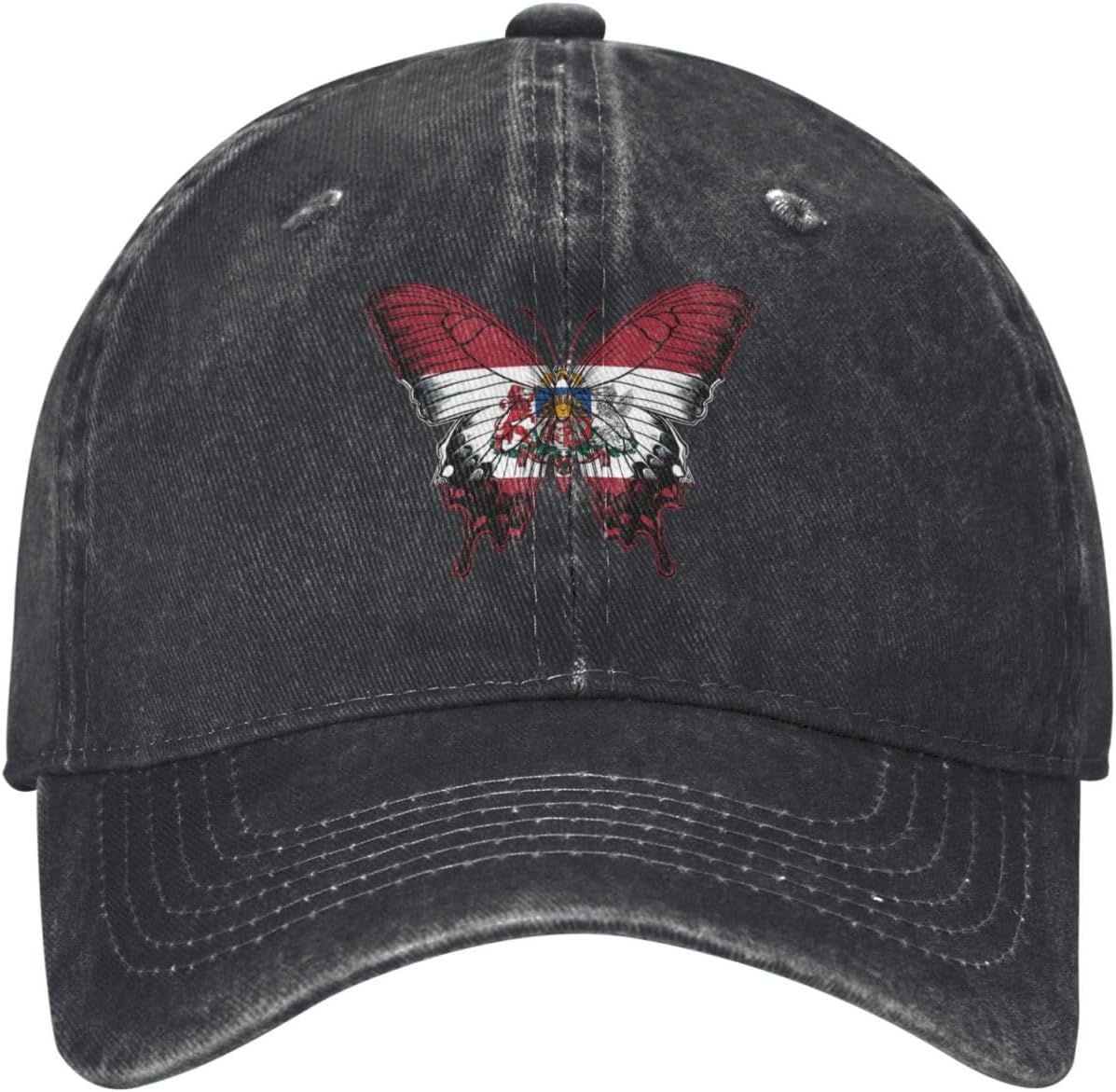 

Latvia Flag Butterfly Distressed Baseball Cap Vintage Washed Cotton Dad Hat Unisex Outdoor Unisex One Size чорний