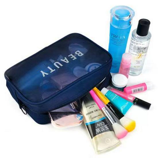 Travel Cosmetic Storage Bag: Cross-border Mesh Wash & Makeup Bag