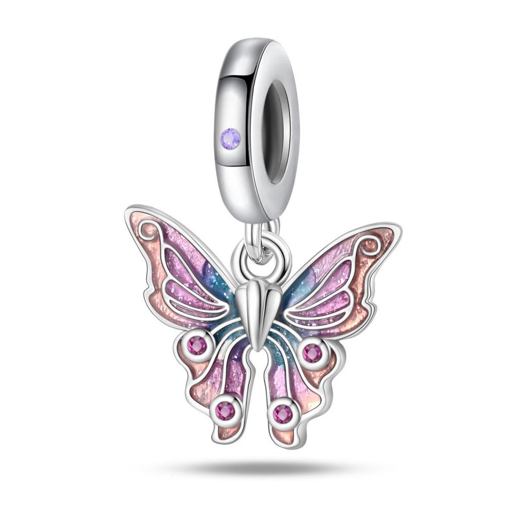 S925 Silver Pink Aesthetic DIY Bracelet Kit With 925 Silver Charms Beads And Pendants For Girls