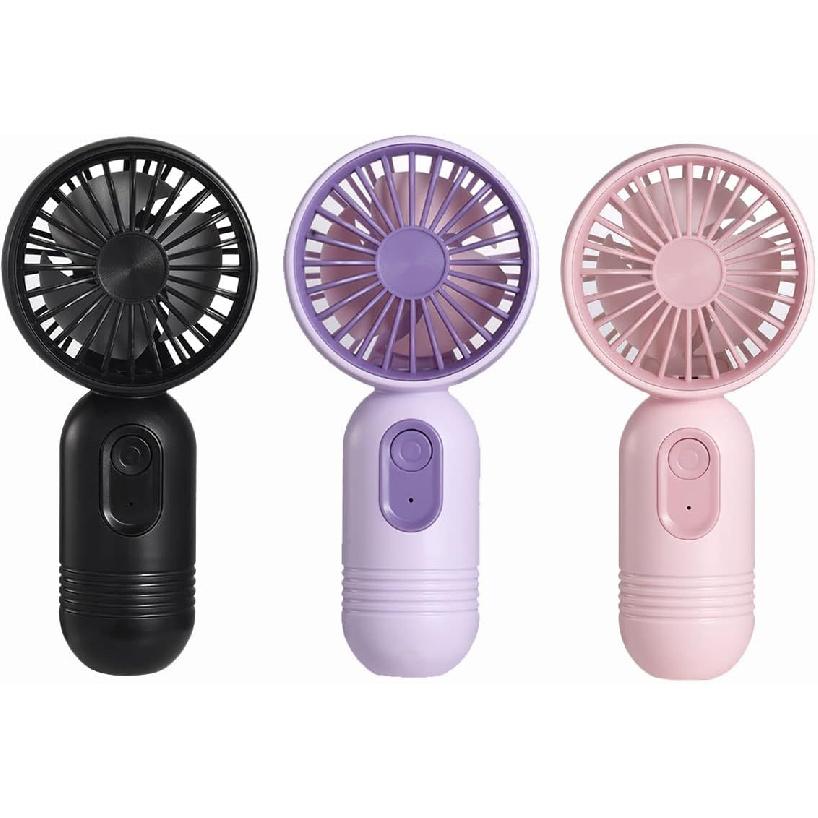 Mini Portable Fan 3 Pack, Cute Handheld Battery Operated Lightweight Small Personal Fans with 3 Speeds and USB Rechargeable Eyelash Fan for Stylish