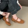 Mode SUOJIALUN 2025 Frühling Neue Marke Damen Ballerinas Mode Runde Zehen Damen Elegante Bootsschuhe Weicher Flacher Absatz Kleid Mary Jane Schuh