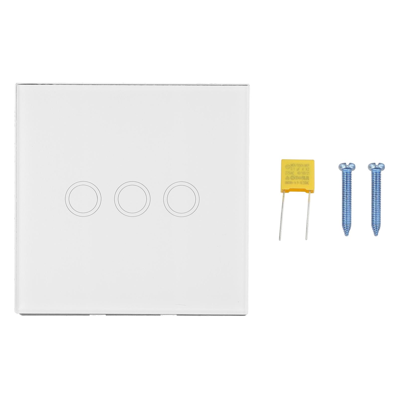 

Capacitive Touch Brightness Control Touch Dimmer Switch Dimming Range 30 -90 Heat Dissipation Design Power Consumption 0.02W білий