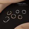 Glossy Hoop Earrings 925 Silver Gold Earrings Piercing Accessory Trendy Huggie Female Hoops For Men