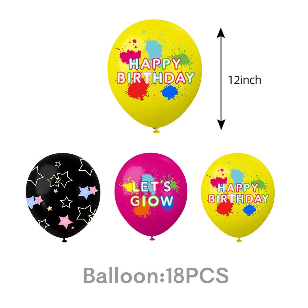 Set per Festa Graffiti al Neon: Piatti, Bicchieri, Tovaglia, Bandierine e Striscioni Monouso per Feste di Compleanno.