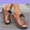 2024 Summer New Vintage Roman Sandals Women Fish Mouth Flat Beach Shoes