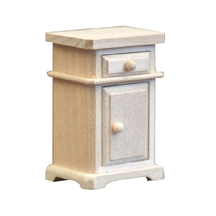 Miniature Dollhouses Display Bedstand Accessory 1/12 Scale, Realistic Zakka Wood Bedstand Dollhouses Miniature