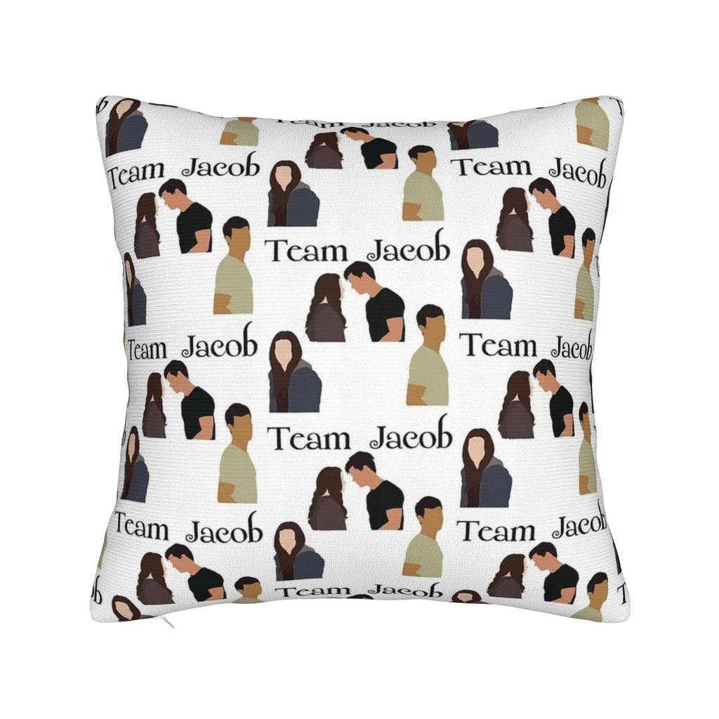 Team Jacob Cursed Fan Collage Twilight Pillowcase Soft Fabric Cushion Cover Throw Pillow Case Cover Home Drop Shipping 40*40cm