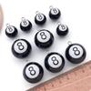 Acrylic Black 8-Ball Pendant Keychain for Bags & Clothing - Billiard Room Ornament & Gift