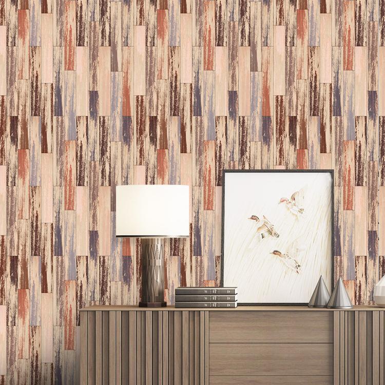 Fresh Wood Grain Living Room and Bedroom Background Modified Self-Adhesive Wallpaper (45cm *300cm)