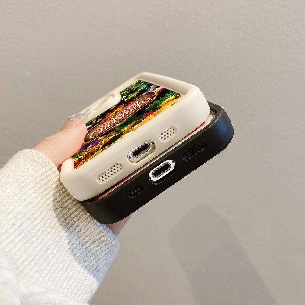 Ae113 Crăciun Fericit artă Moș Crăciun artă design Huse de telefon pentru iPhone 16 14 13 11 Pro Max 15 7 8 Plus 12 mini XR XS Max Husă de protecție pentru scară de înger
