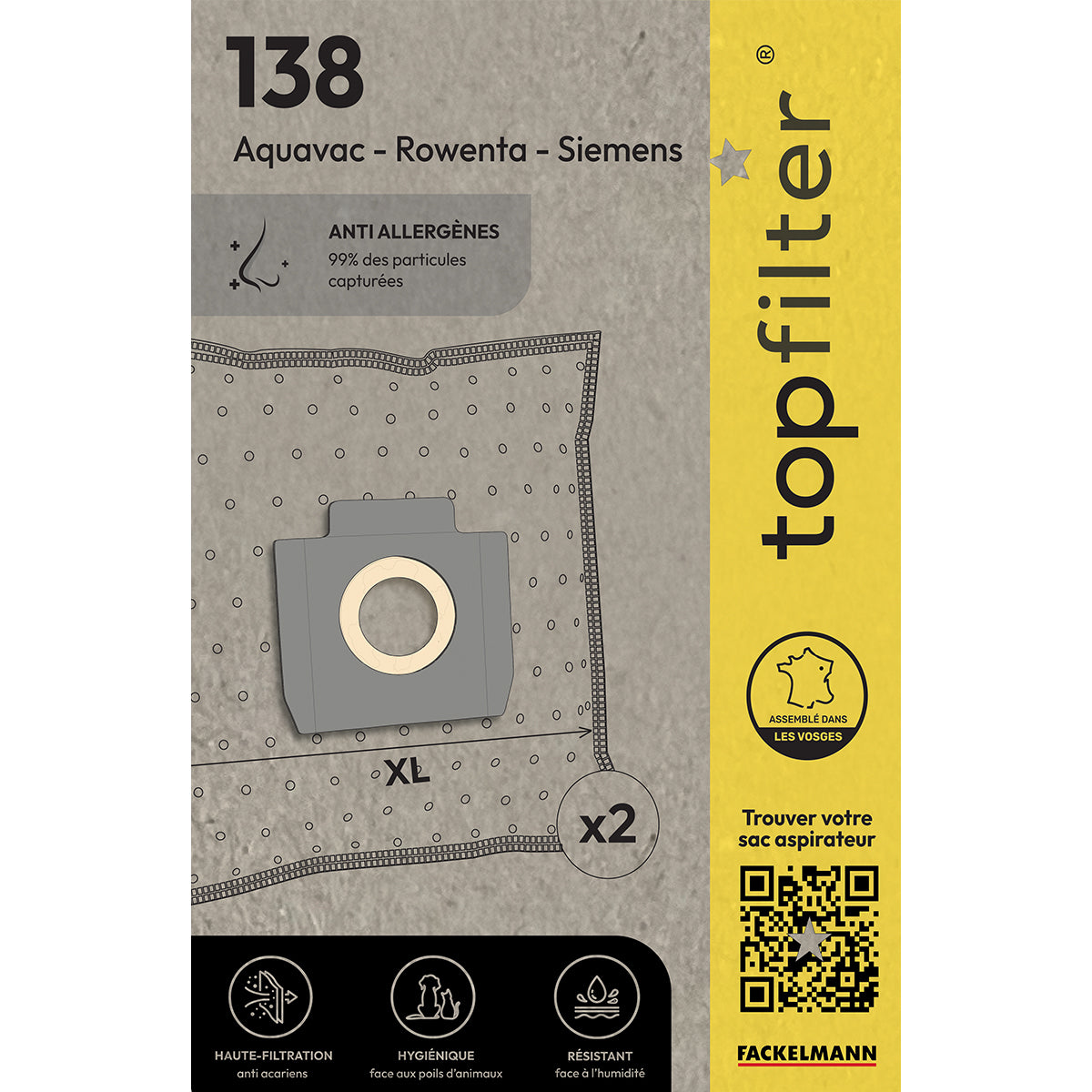 

Набор из 2 мешков для пылесоса Rowenta Industrial TopFilter Premium ref. 64138