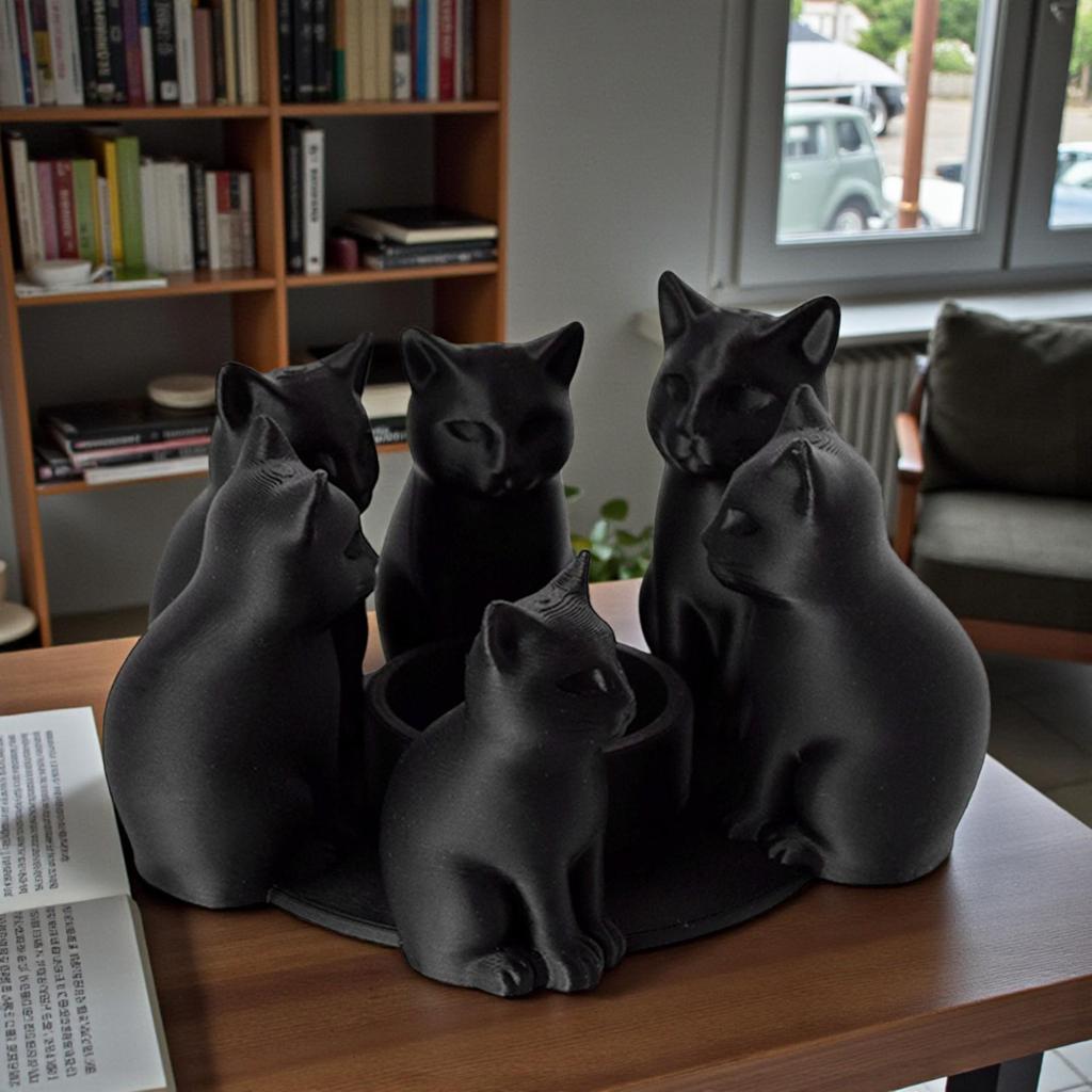 3D Cat Candle Holder Base - Perfect for Valentine's Day Dining Table Ambiance (Candles Not Included)