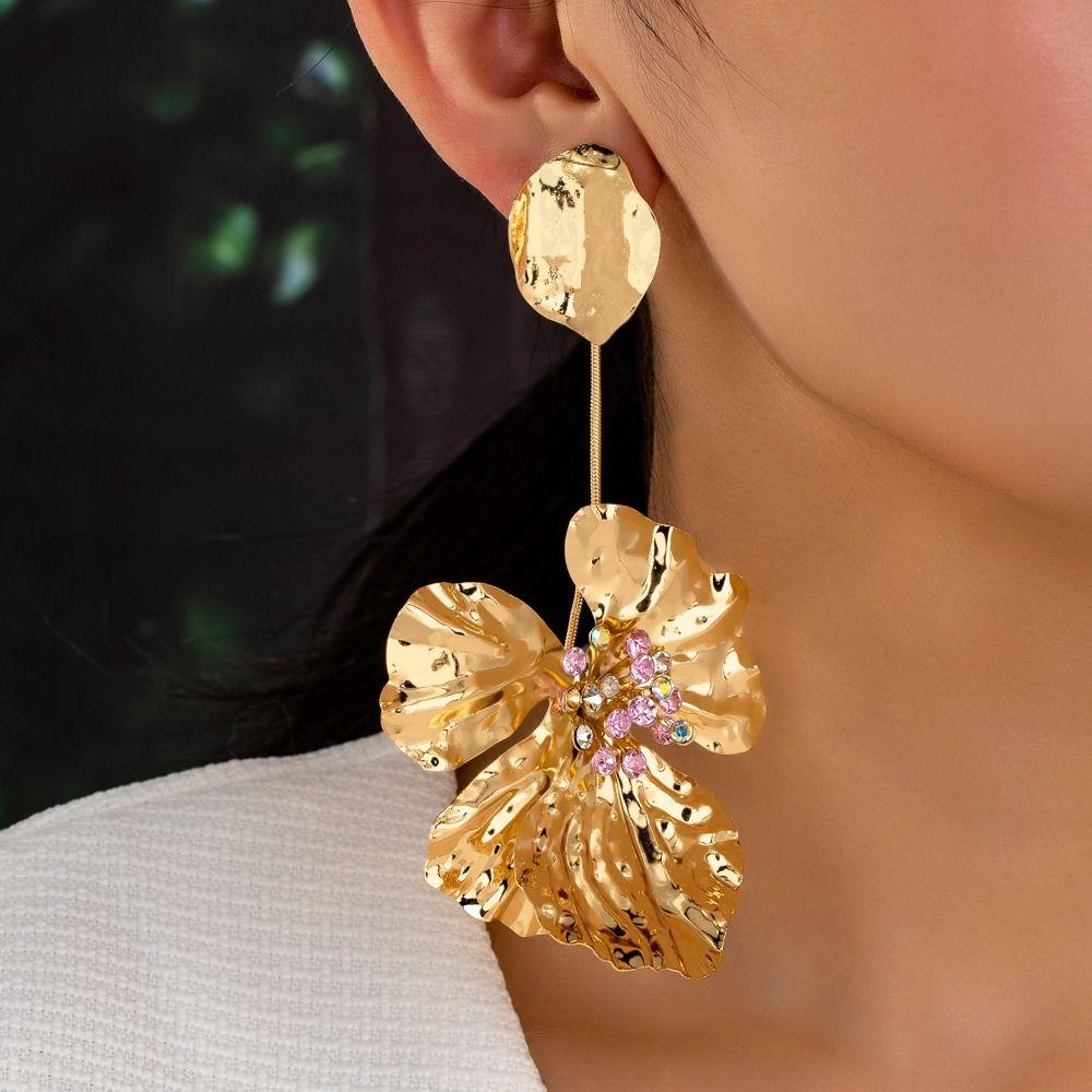 

Personality Style Long Earrings Trendy Accessories Fashion Jewelry New Big Flower Earrings