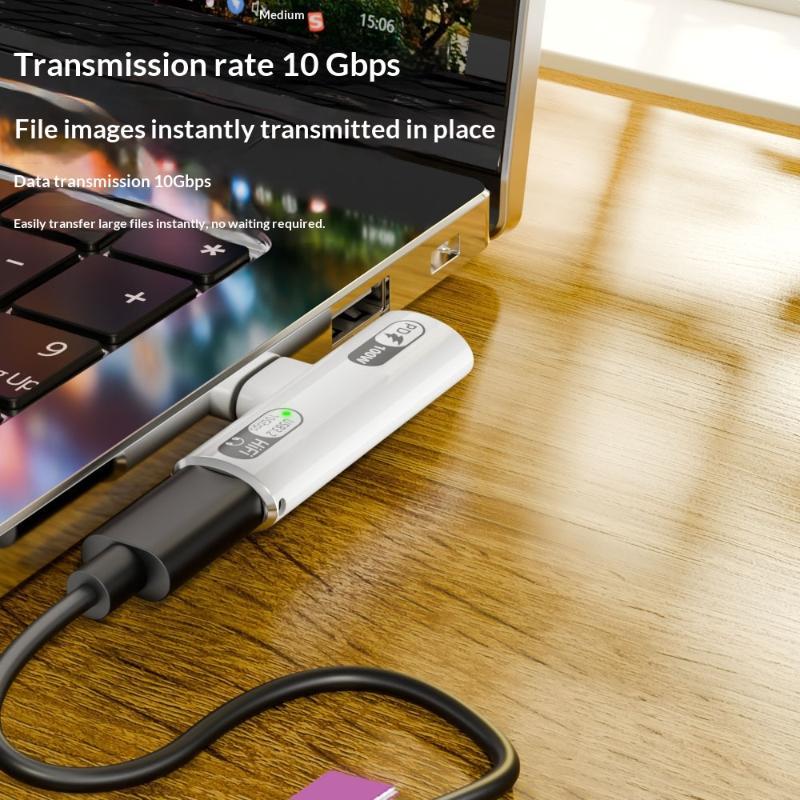 PD100W USB 3.2 Type C To Type C Adapter Fast Charging Type C Headphone Adapter USB C Audio Connector For Phone