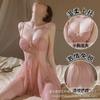 New Pure Desire Sexy Spaghetti Strap Nightgown: Women's Mesh Lingerie with Chest Pad - See-through Temptation