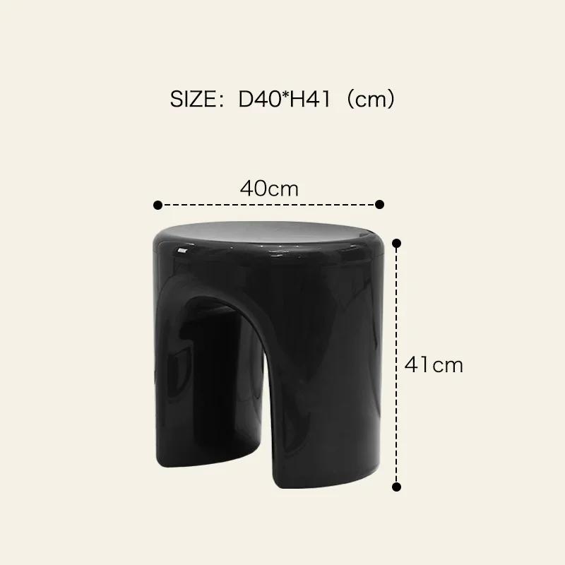 Nordic Round Stool with Detachable Tray Coffee Table TV Cabinet Sofa Side Storage for Living Room Entrance Change Shoes Chair