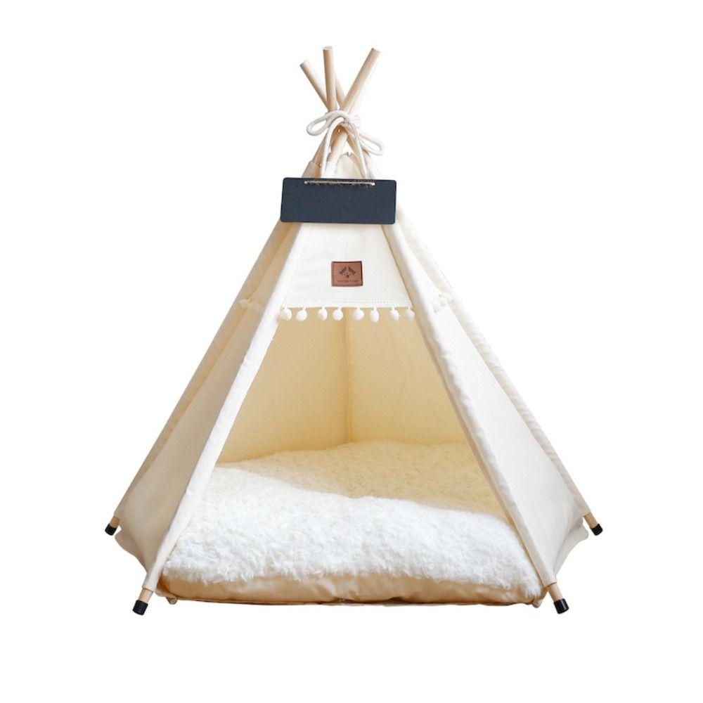 With Thick Cushion Cat Teepee Tent Washable Pet Tent Kennel Pet Bed Dog Tent Bed  Indoor Use