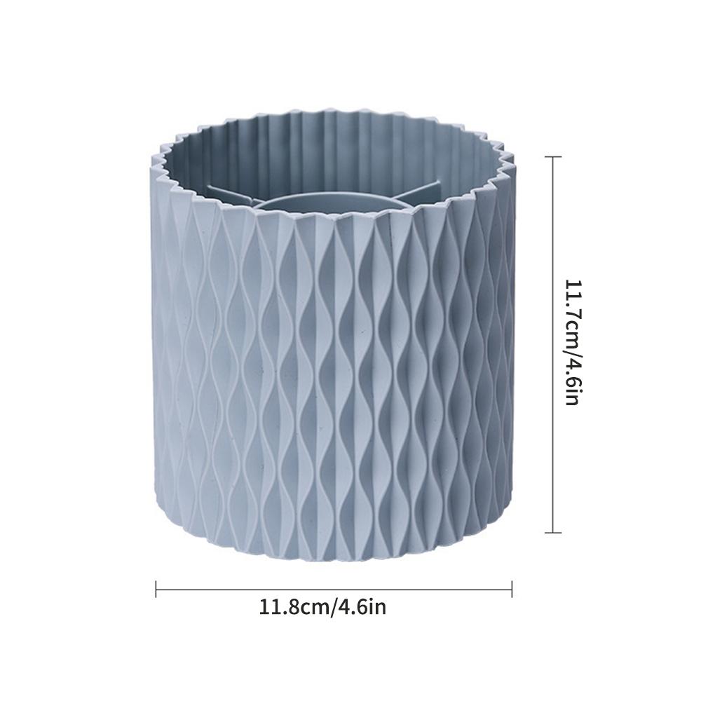

1 шт. Настольный ящик для хранения канцелярских товаров Коробка для хранения помады и косметики Легкий роскошный стакан Вращающаяся подставка для ручек синий