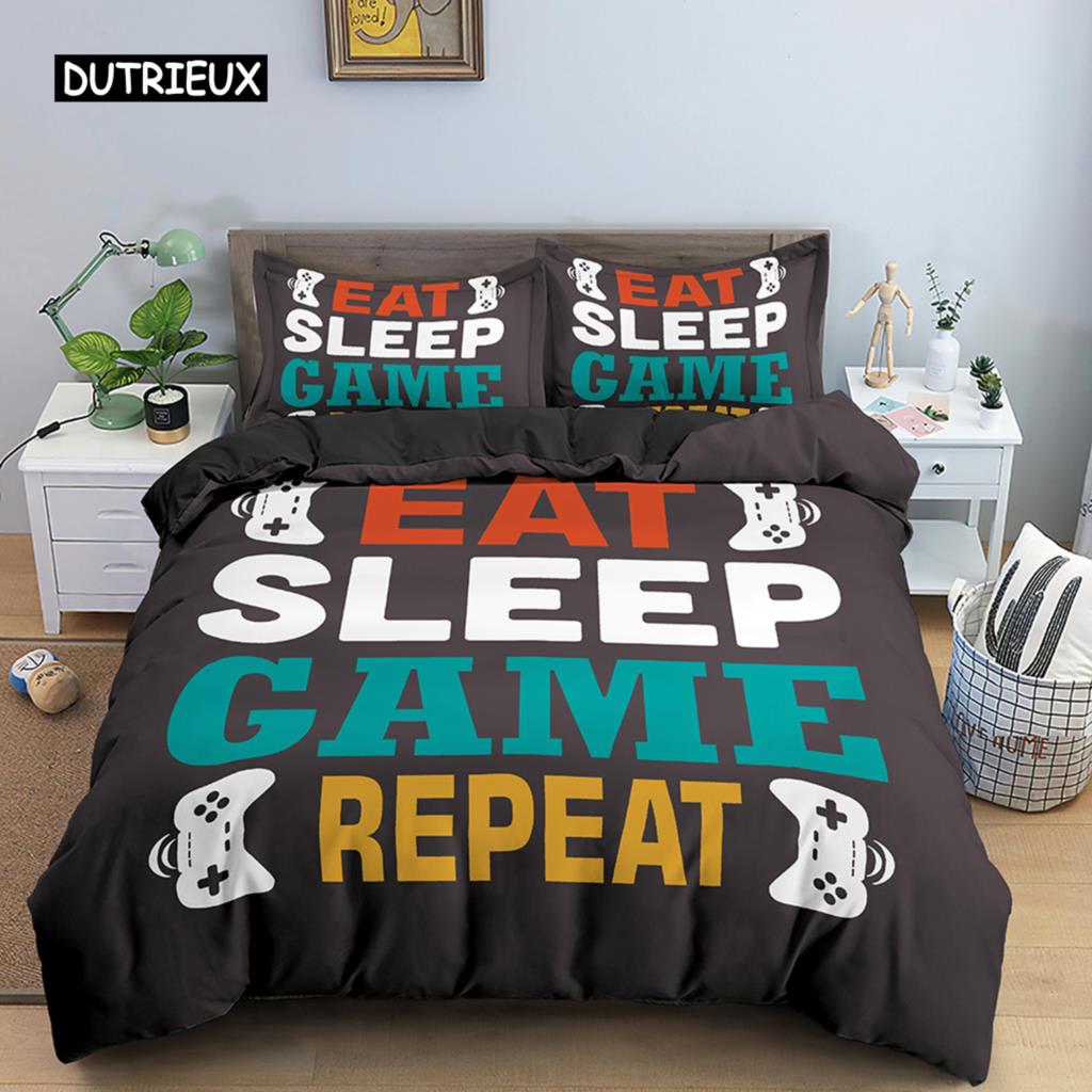 Game Bedding Set Soft Duvet Cover Set Comfoter Bedding Quilt Cover with Pillowcase Kids Polyester Bedding Set Queen King Size