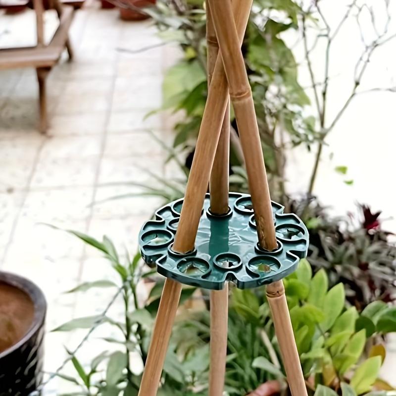 5pcs Green Plastic Plant Supports For Peas Beans Tomatoes Cucumbers Featuring Multiple Rings Supports Gardening Accessories