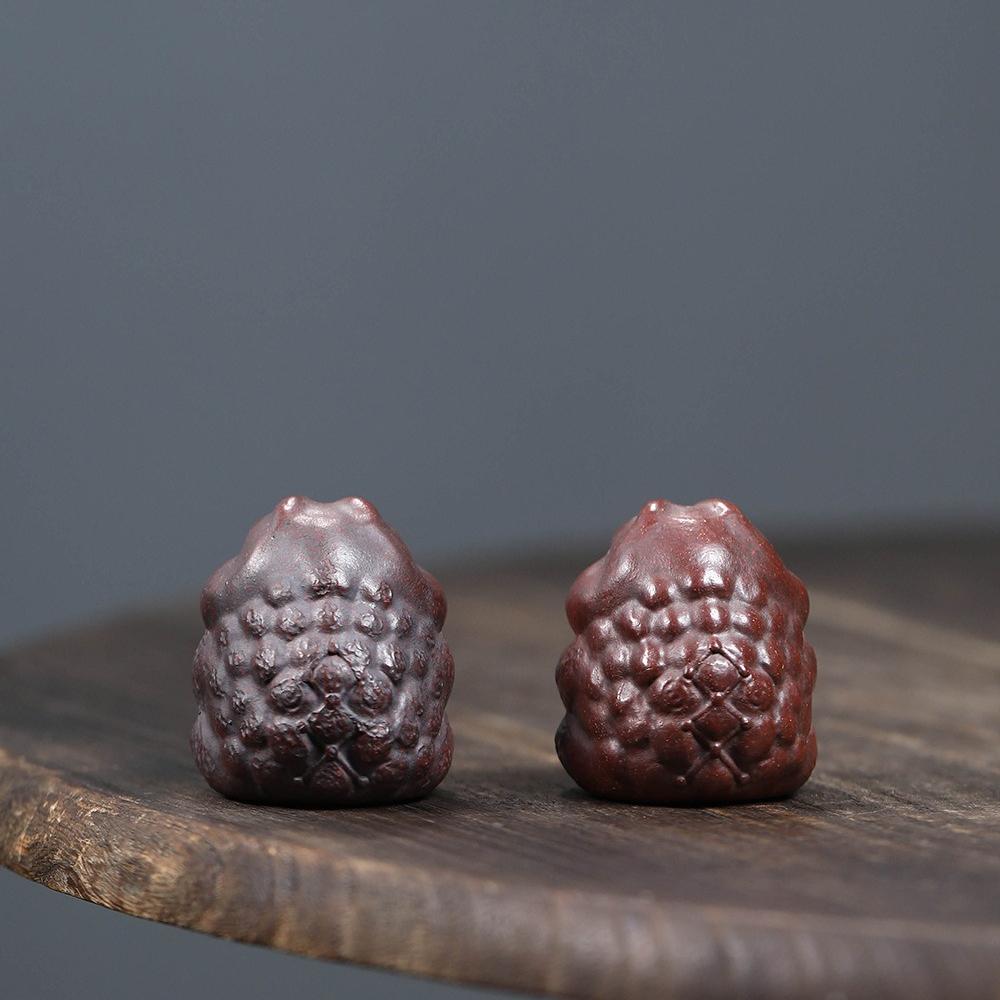 Purple Clay Mini Gold Toad Pixiu Tea Pet Incense Holder Nurturable Zen Home Decor Fortune Symbol Tea Accessory Gift