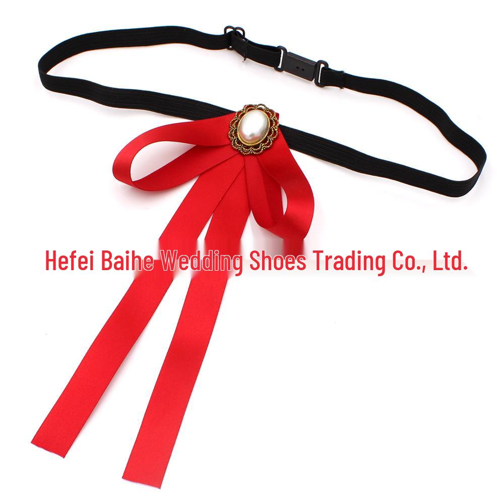 Korean-Japanese Style Adjustable Student Graduation Bow Tie with Elastic Band
