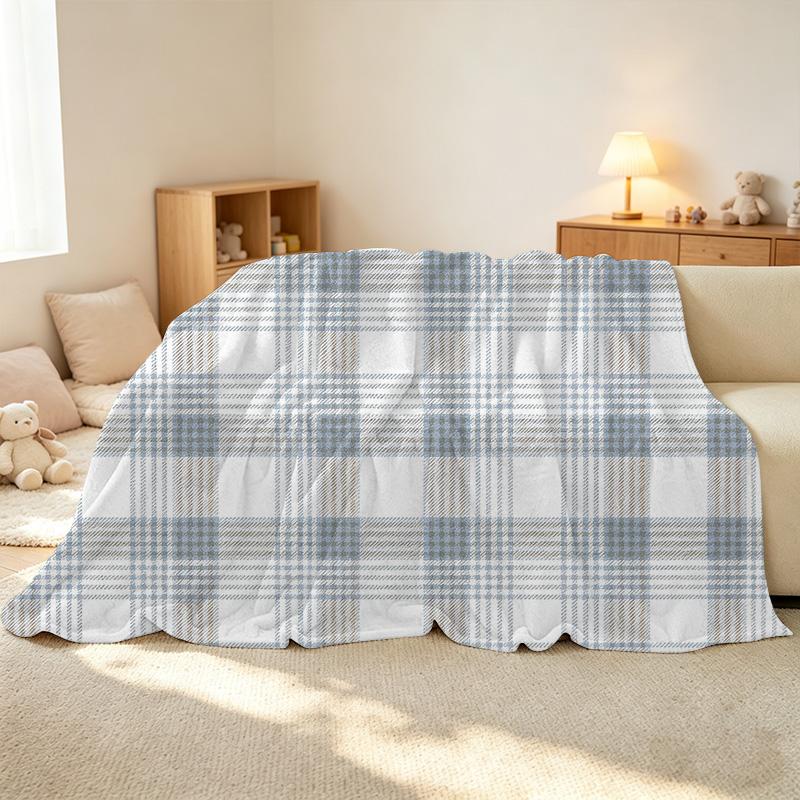 Soft Fuzzy Flannel Blanket: High-density Plaid Throw, Plush Warm & Cozy, Ideal for Bedroom, Living Room, Sofa, Christmas & Halloween Home Use
