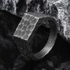 Cuervo, Anillo de Acero de Titanio, Anillo Dominante para Hombre de Negocios, Anillo Geométrico Sólido Simple