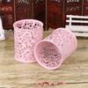Creative Hollow Rose Pattern Pen Pot Holder Fashion Desktop Pen Cup Makeup Brush Container Aesthetic Desk Organizer For School