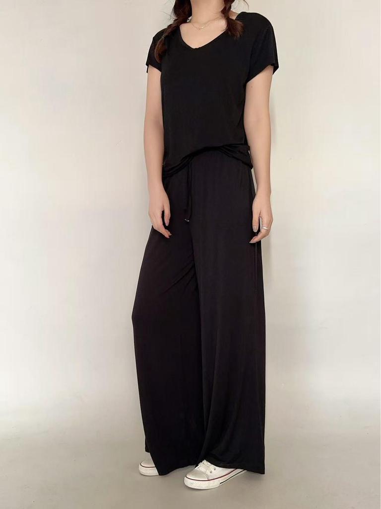 Spring/Summer Women's Plus Size High Waist Lace-Up Straight Leg Pants - Loose, Slimming, Versatile, Casual.