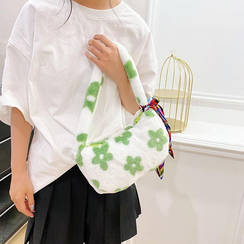 Strawberry Bear Armpit Bag Plush Love Shoulder Bag Handbag Cute Children's Handbag