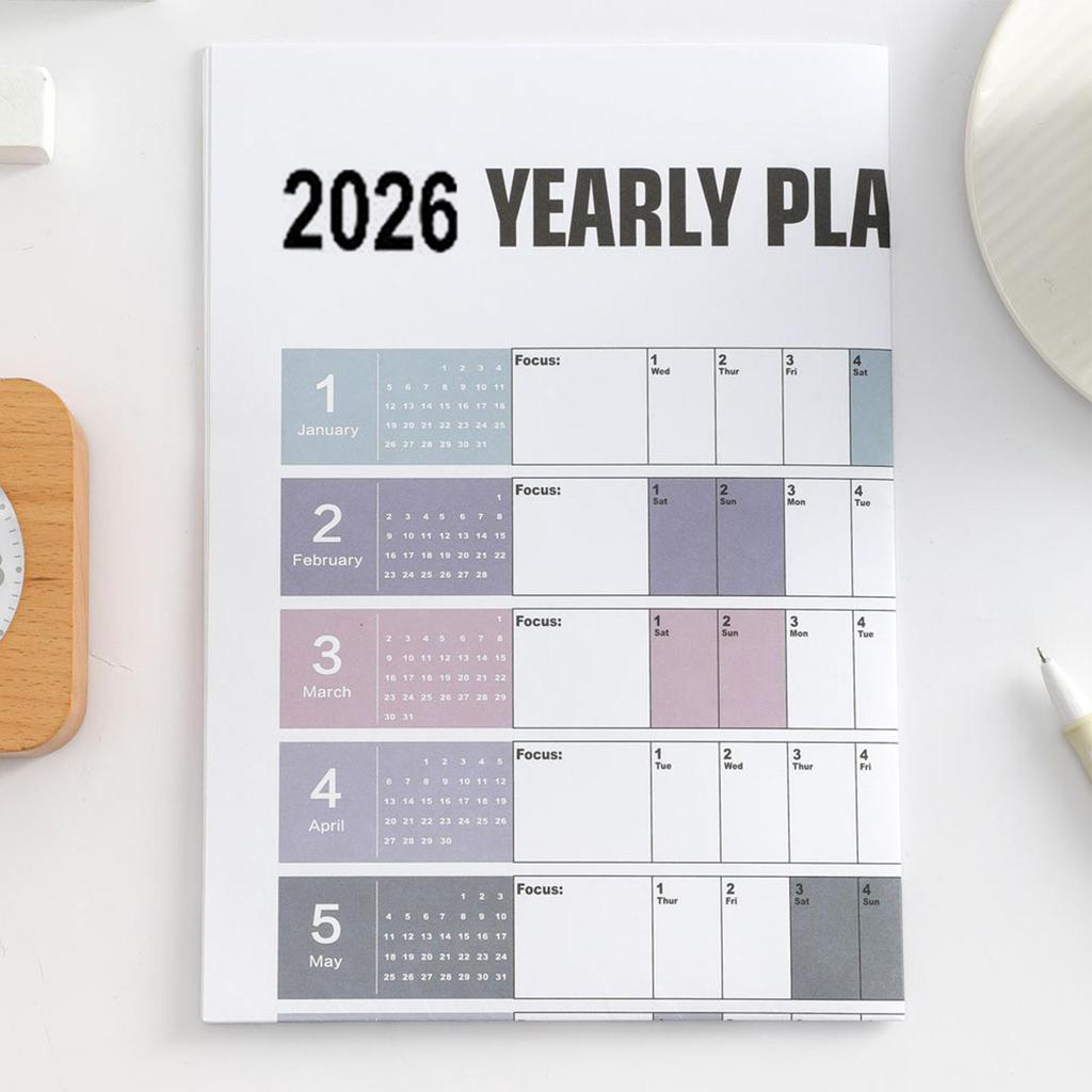 2026 Yearly Wall Calendar Large Wall Calendar With Stickers Personal Time Management School Office Supplies For Organizing