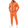 Herren Zip-Up Hoodie und Jogginghosen Set mit mehreren Taschen für Sportbekleidung