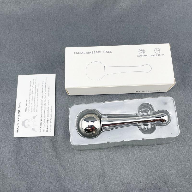 304 Stainless Steel Rotatable Ice Ball Eye Massager Handheld Cold Facial Massage Beauty Tool