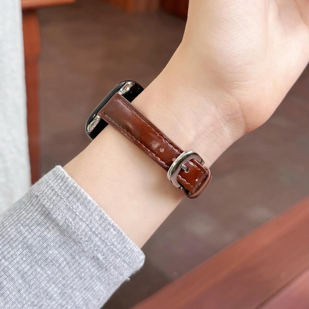 Hochwertiges geöltes Lederarmband für Apple Watch 49 46 45 44 42 41 40mm Mädchen Geschenk für IWatch Vollständige Serienmodelle S11 S10 S9 S8 S7