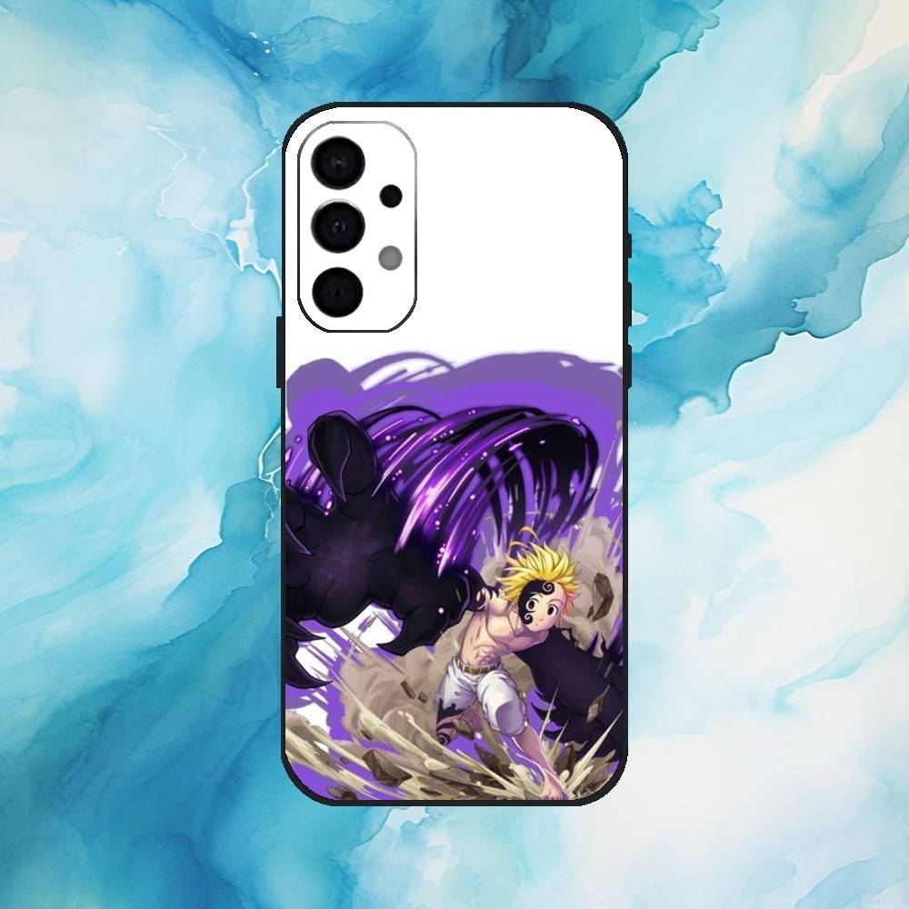 Seven D-Deadly Sins Meliodas Phone Case For Samsung S 25,24,23,22,30,21,10,9,Ultra,Plus,Lite,FE,4,5 G Soft Black Case
