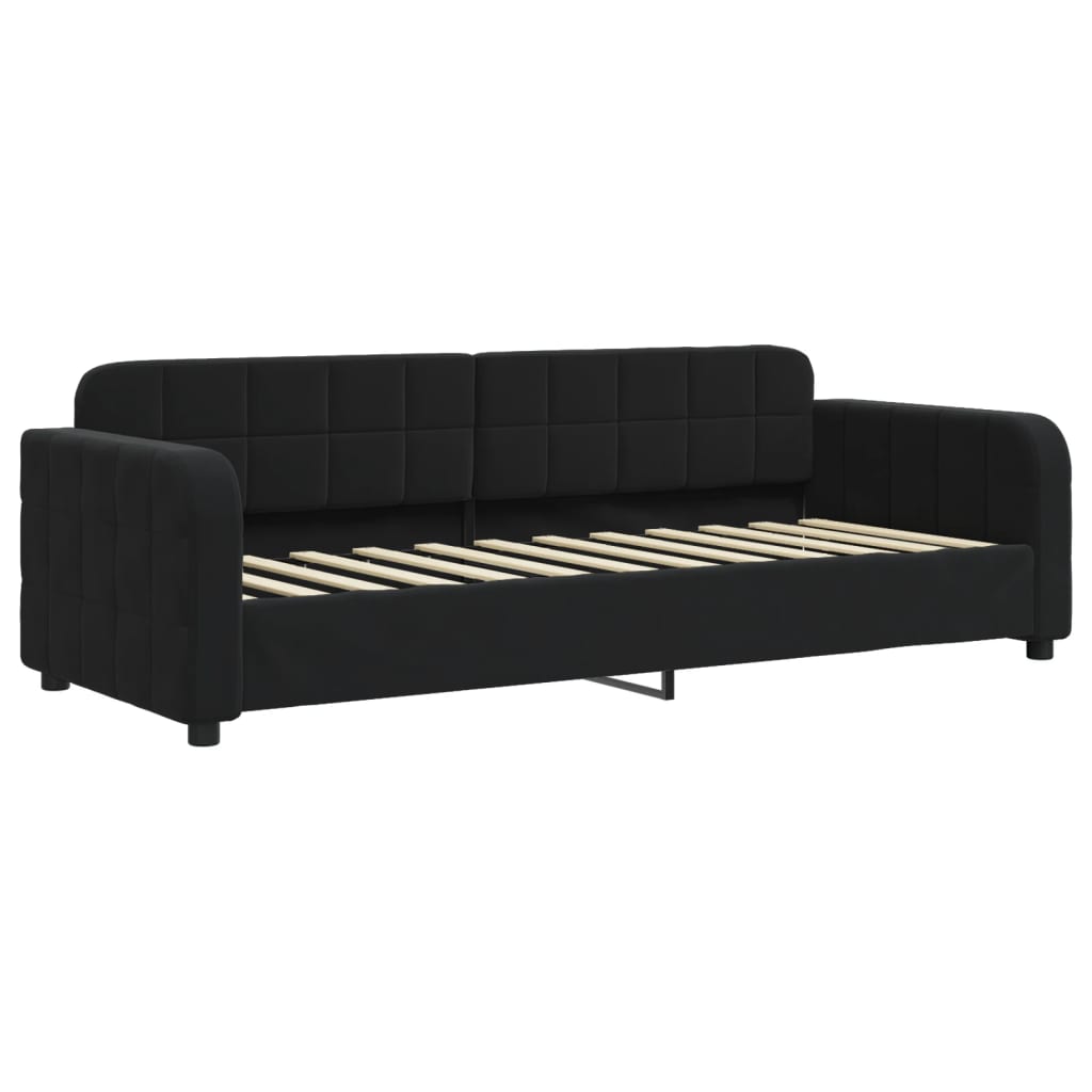 Vidaxl Sofa with Sleeping Function, Black, 80X200 Cm, Upholstered In Velvet