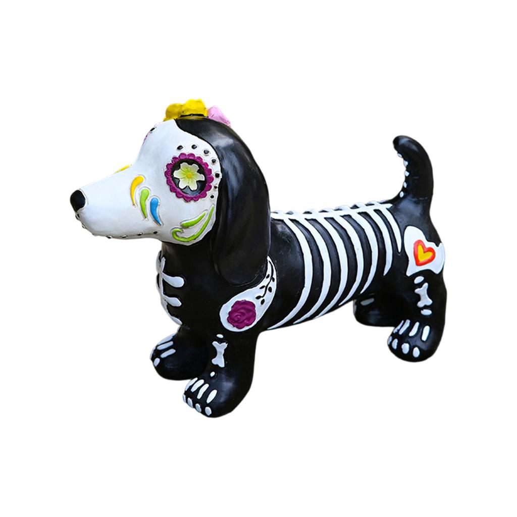 Halloween Cat Dog Home Desktop Haunted House Atmosphere Holiday Decoration Resin Statue Animal Ornaments