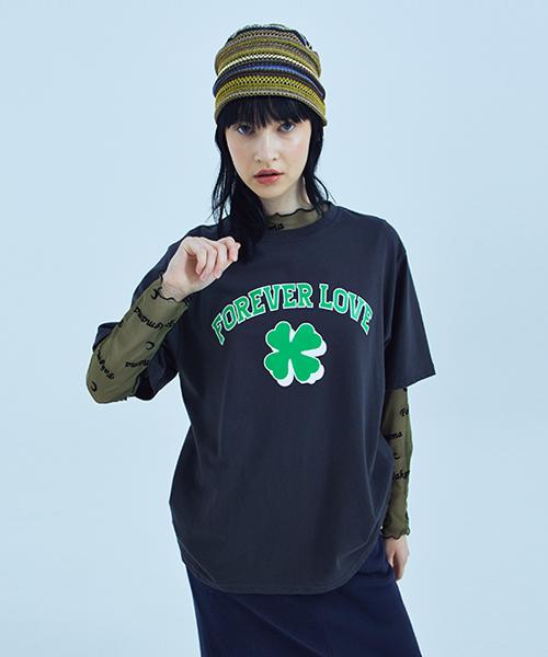 Fake Mama Clover Logo T-Shirt_Charcoal